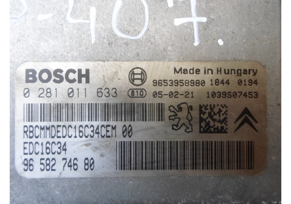 комп'ютер,блок управління двигуном Peugeot 407,1.6hdi,9658274680